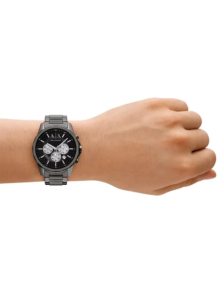Мужские кварцевые часы-хронограф Gunmetal из нержавеющей стали, 44 мм A|X Armani Exchange — изображение 5 из 5