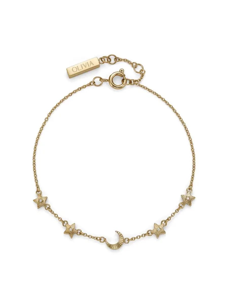 Браслет с подвесками в виде звезд и луны Olivia Burton — изображение 1 из 6, оттенок золото