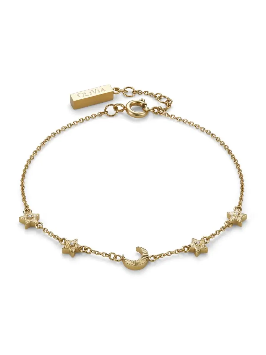Браслет с подвесками в виде звезд и луны Olivia Burton — изображение 2 из 6, оттенок золото
