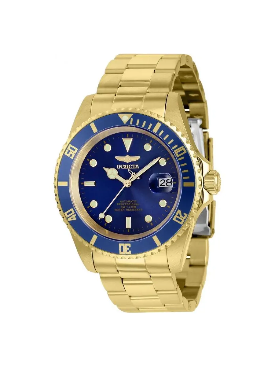 Мужские часы Pro Diver Automatic с синим циферблатом Invicta — изображение 2 из 3, оттенок золото