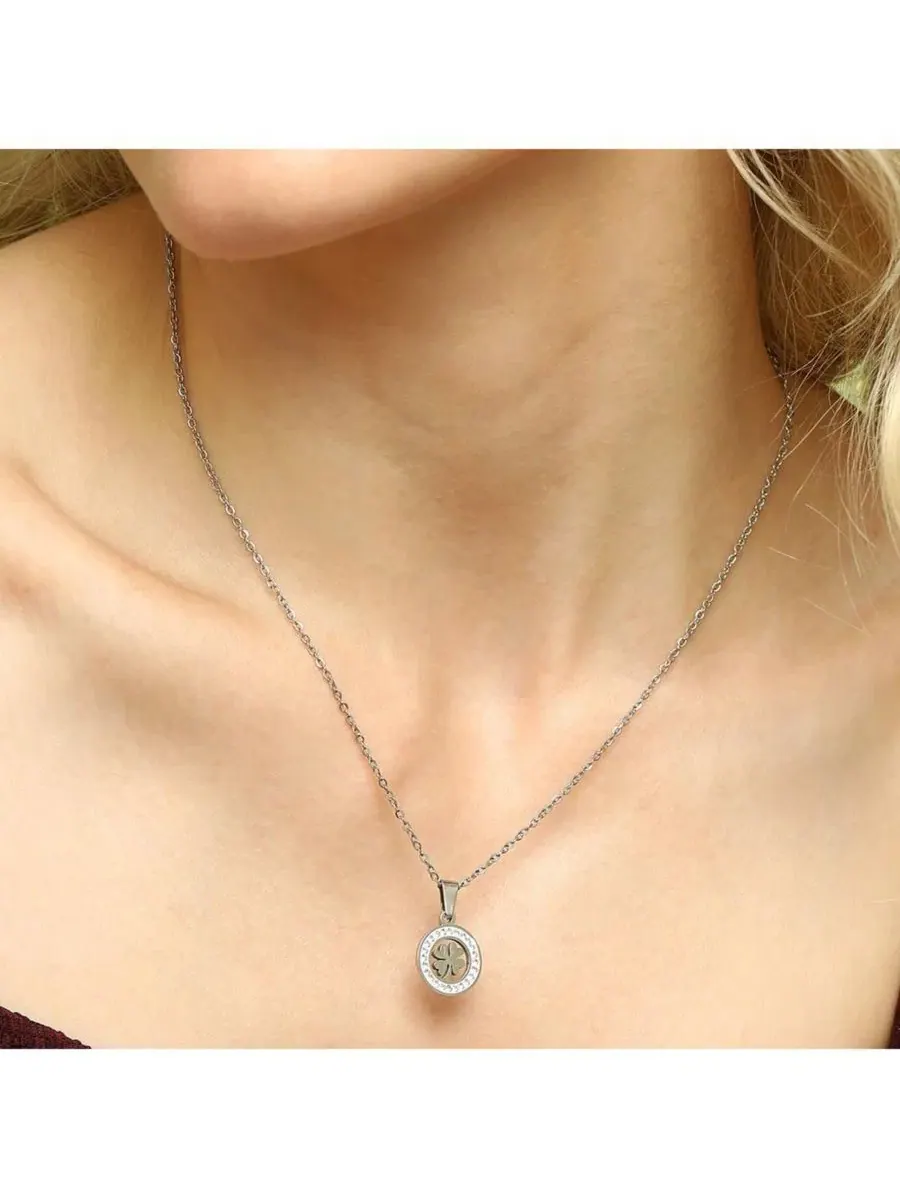 Женское колье-подвеска The Clover Pendant SOHI — изображение 7 из 7, оттенок серебряный