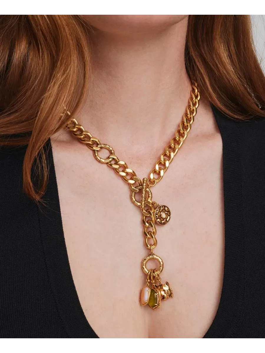 Колье-подвеска с жемчугом и шармом, модель Raina Charm Kendra Scott — изображение 5 из 8, оттенок золото