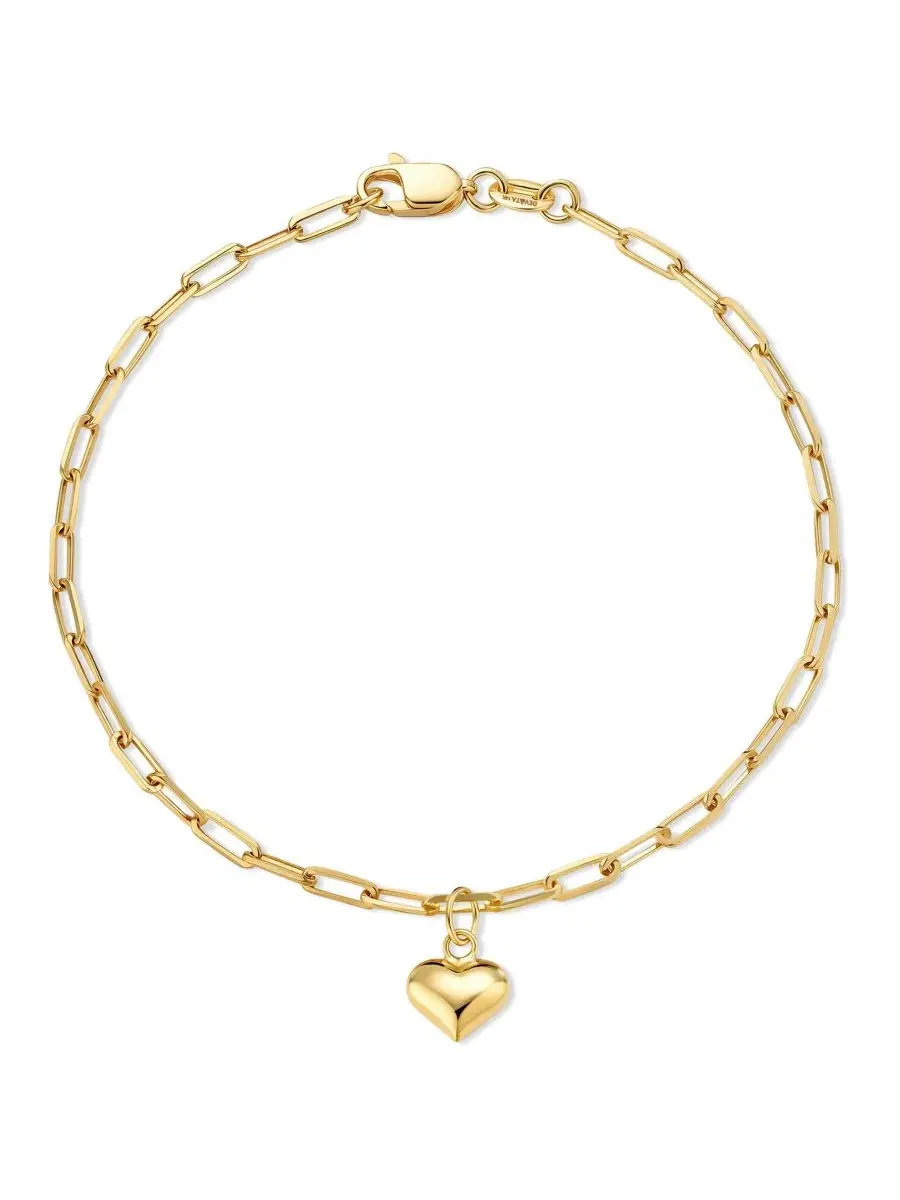 Браслет-цепочка с подвеской-сердцем 14K Gold — изображение 1 из 4, оттенок золото