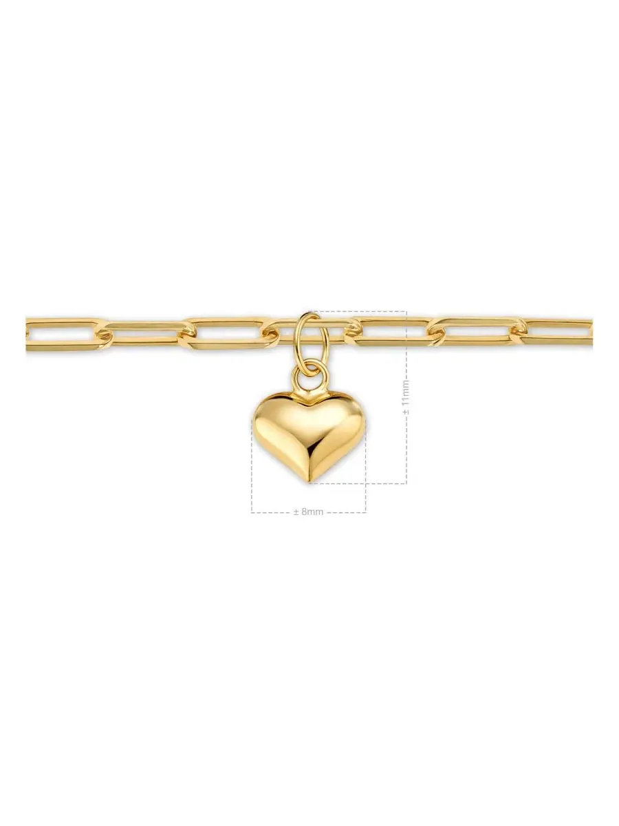 Браслет-цепочка с подвеской-сердцем 14K Gold — изображение 4 из 4, оттенок золото