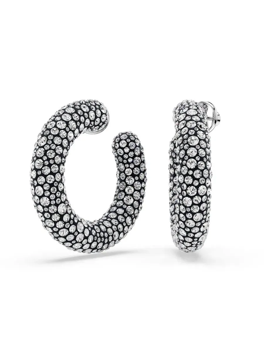 Серьги-кольца Sublima с родиевым покрытием Swarovski — изображение 1 из 5, оттенок серебряный