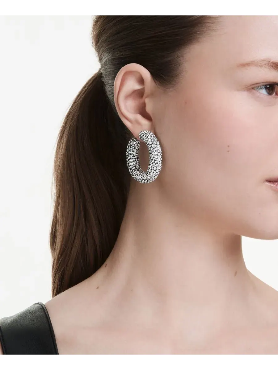 Серьги-кольца Sublima с родиевым покрытием Swarovski — изображение 5 из 5, оттенок серебряный