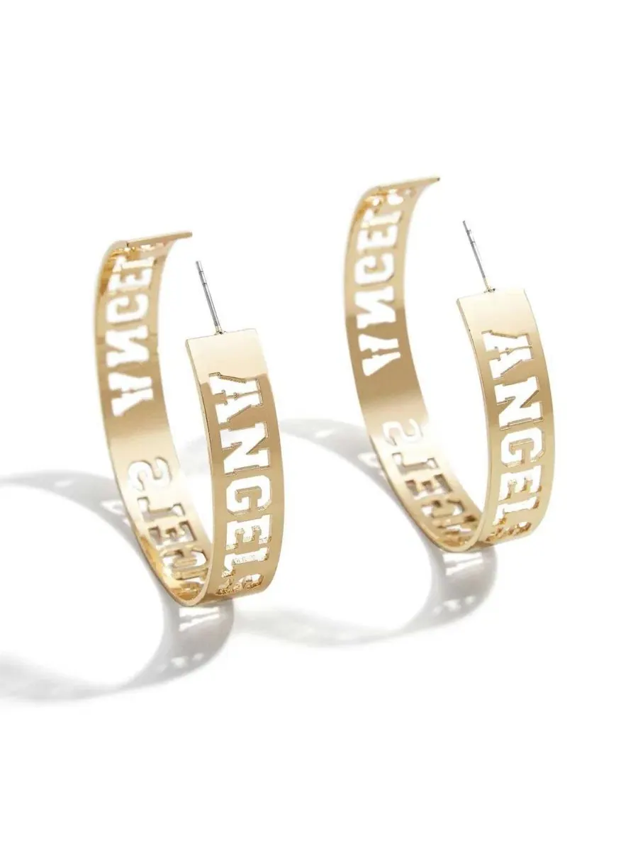 Серьги-кольца Baublebar Los Angeles Angels Large Cutout Hoop Earrings Wear By Erin Andrews — изображение 1 из 1