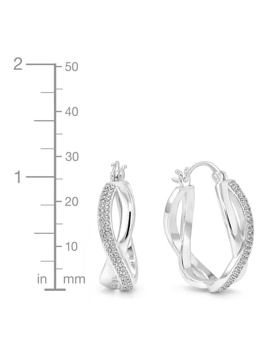 Серьги-кольца «Бесконечность» с кристаллами And Now This — изображение 4 из 5, оттенок серебряный