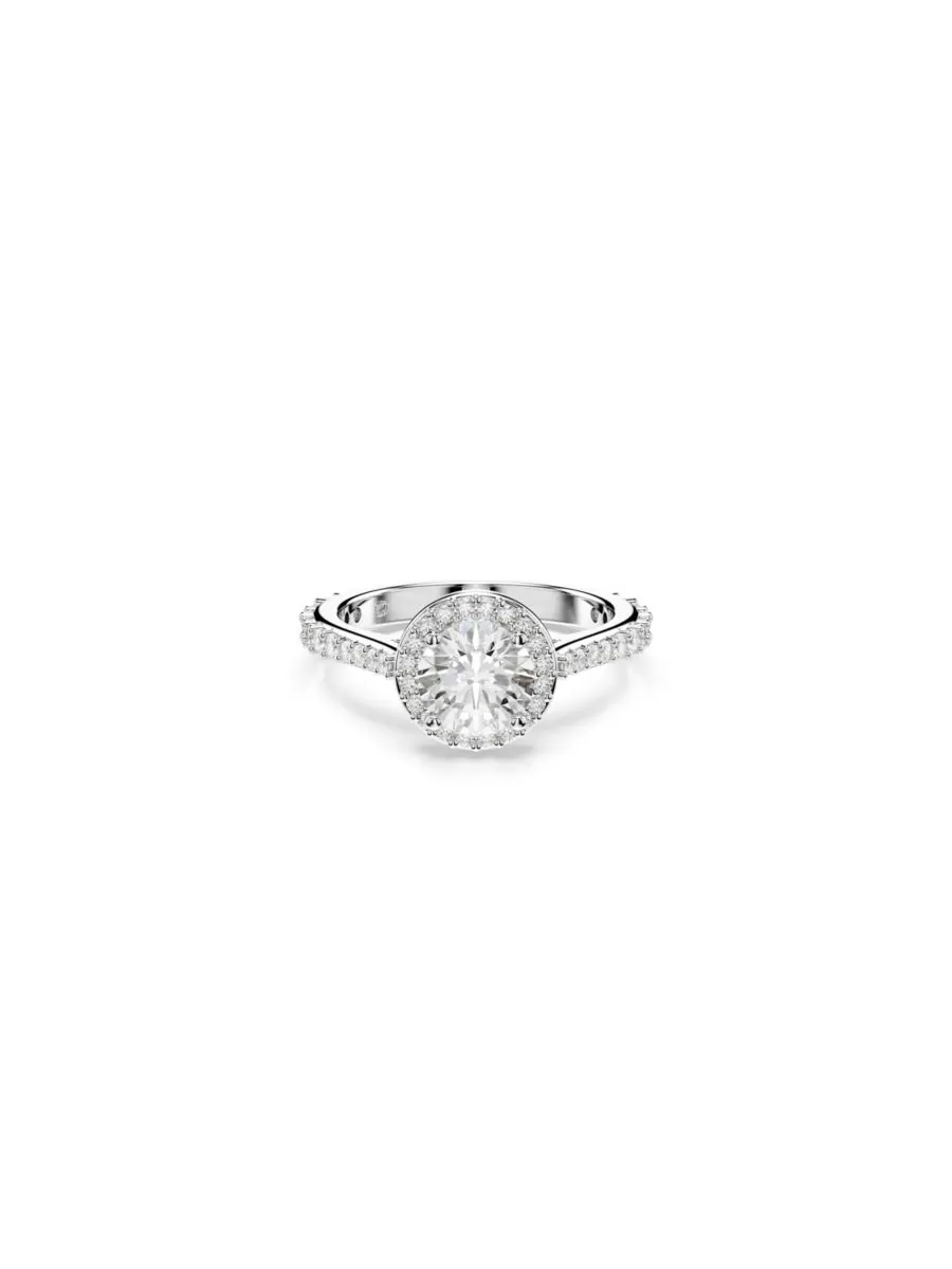 Кольцо Una Angelic с родиевым покрытием и круглой огранкой Swarovski — изображение 1 из 7, оттенок белый