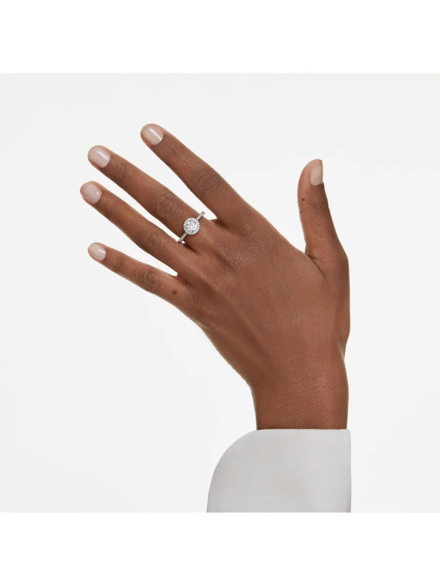 Кольцо Una Angelic с родиевым покрытием и круглой огранкой Swarovski — изображение 5 из 7, оттенок белый