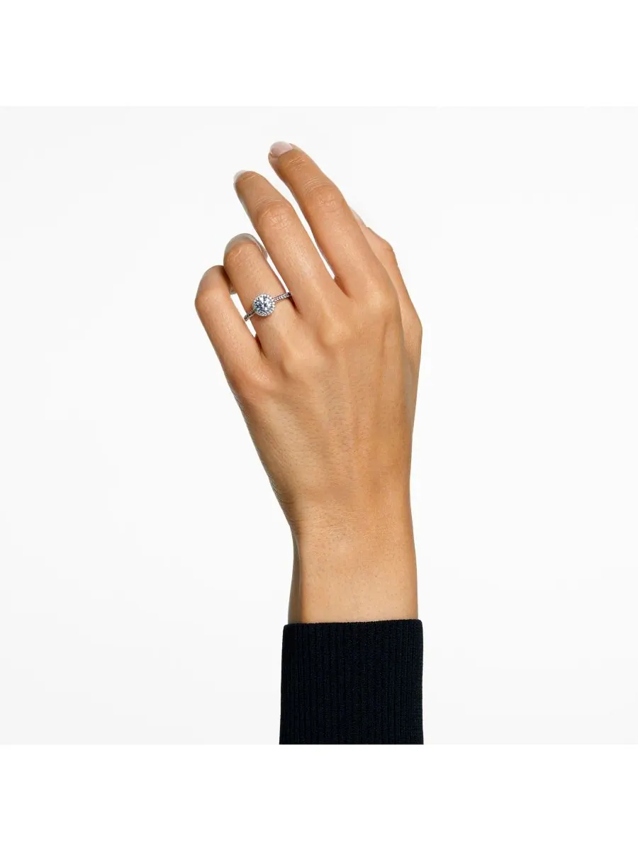 Кольцо Una Angelic с родиевым покрытием и круглой огранкой Swarovski — изображение 6 из 7, оттенок белый