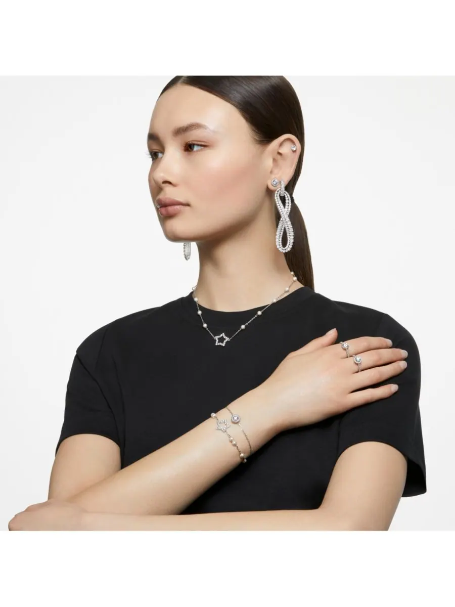 Кольцо Una Angelic с родиевым покрытием и круглой огранкой Swarovski — изображение 7 из 7, оттенок белый