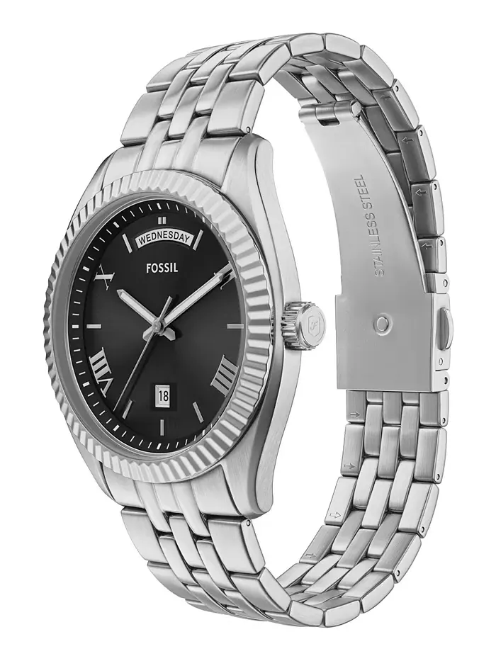 Мужские часы Campbell Three-Hand Day-Date из нержавеющей стали, 42 мм Fossil — изображение 6 из 8