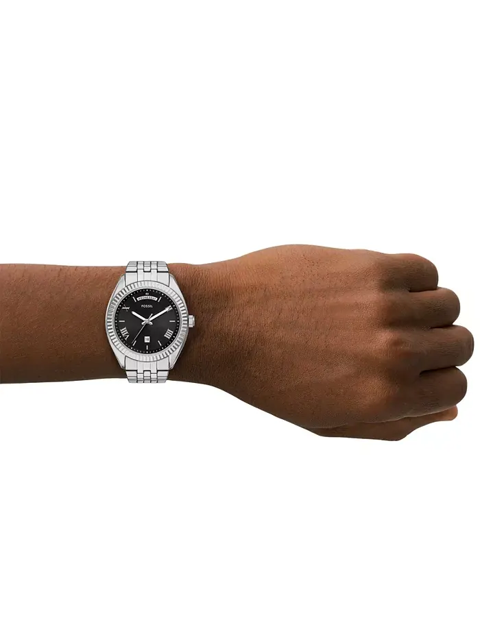 Мужские часы Campbell Three-Hand Day-Date из нержавеющей стали, 42 мм Fossil — изображение 8 из 8
