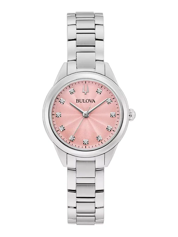 Женские часы Sutton с бриллиантовыми вставками на стальном браслете 28 мм Bulova — изображение 1 из 4