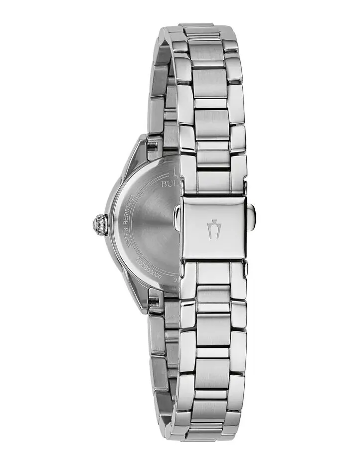 Женские часы Sutton Diamond Accent из нержавеющей стали с браслетом, 28 мм Bulova — изображение 3 из 3, оттенок серебристый