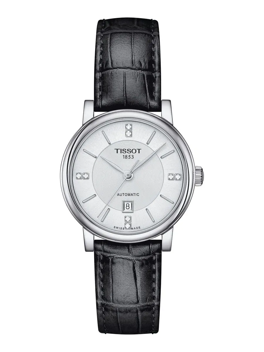 Женские швейцарские автоматические часы Carson Premium Lady с бриллиантовой отделкой и черным