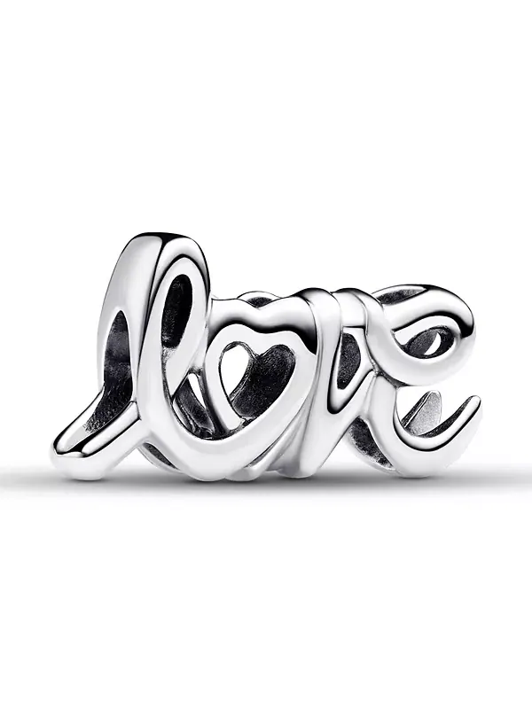 Серебряный брелок с надписью «любовь» Pandora — изображение 1 из 2
