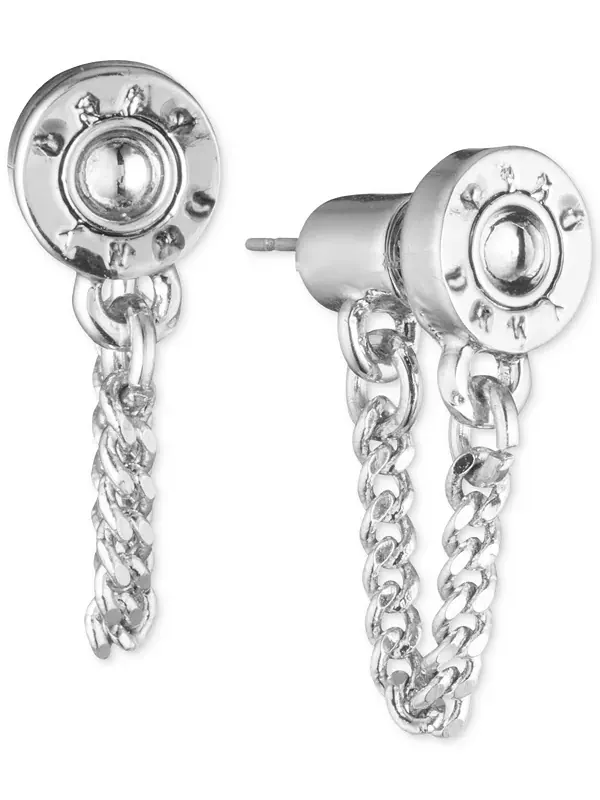 Серьги с заклепками и логотипом спереди и сзади Dkny