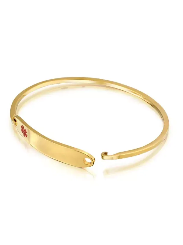 Элегантный медицинский браслет из нержавеющей стали, 7 дюймов Bling Jewelry — изображение 3 из 4, оттенок золотистый