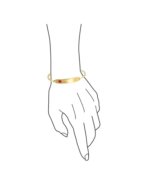 Элегантный медицинский браслет из нержавеющей стали, 7 дюймов Bling Jewelry — изображение 4 из 4, оттенок золотистый