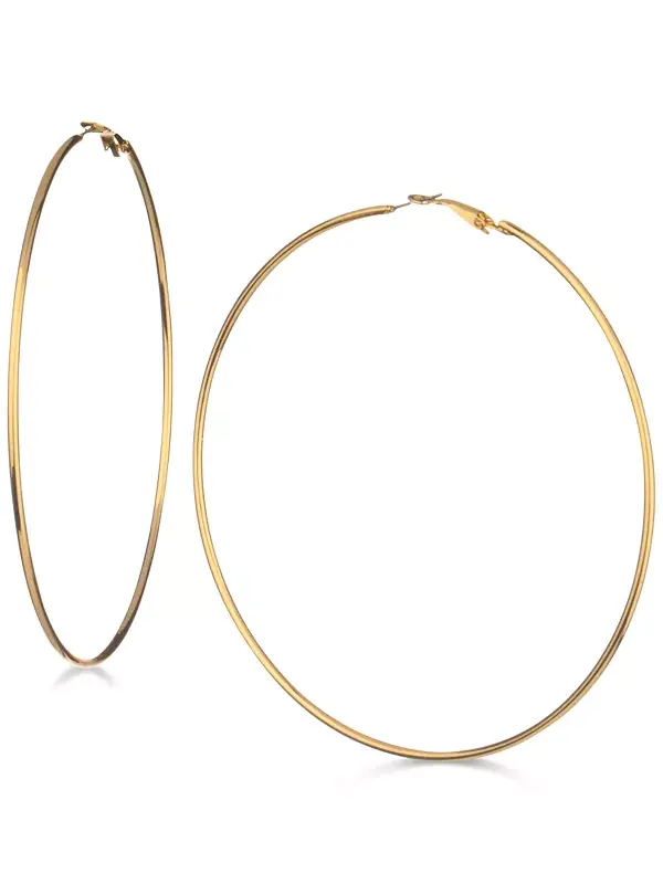 Большие серьги-кольца 3 1/4 дюйма Guess — изображение 1 из 2, оттенок золото