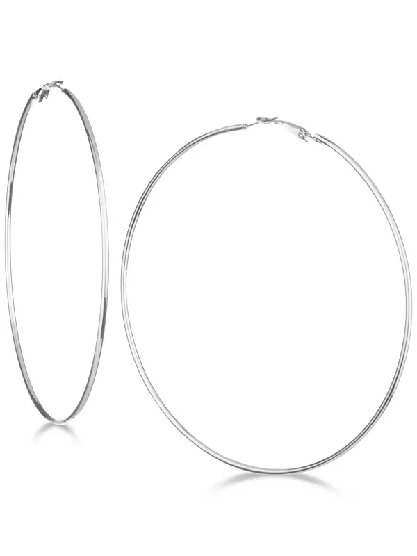 Большие серьги-кольца 3 1/4 дюйма Guess — изображение 1 из 2, оттенок серебряный