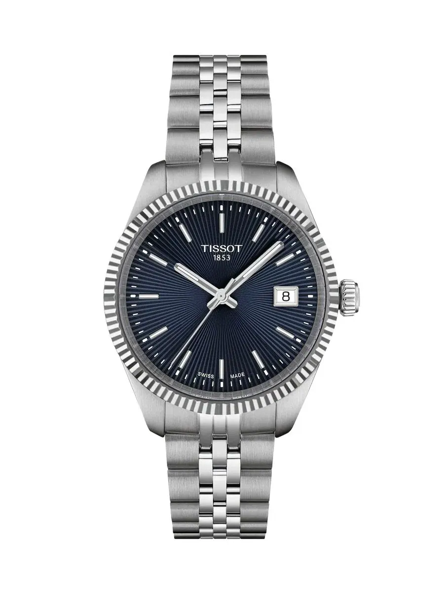Женские часы Ballade Silver Tone Stainless Steel Watch, 34 мм Tissot — изображение 1 из 6, оттенок синий