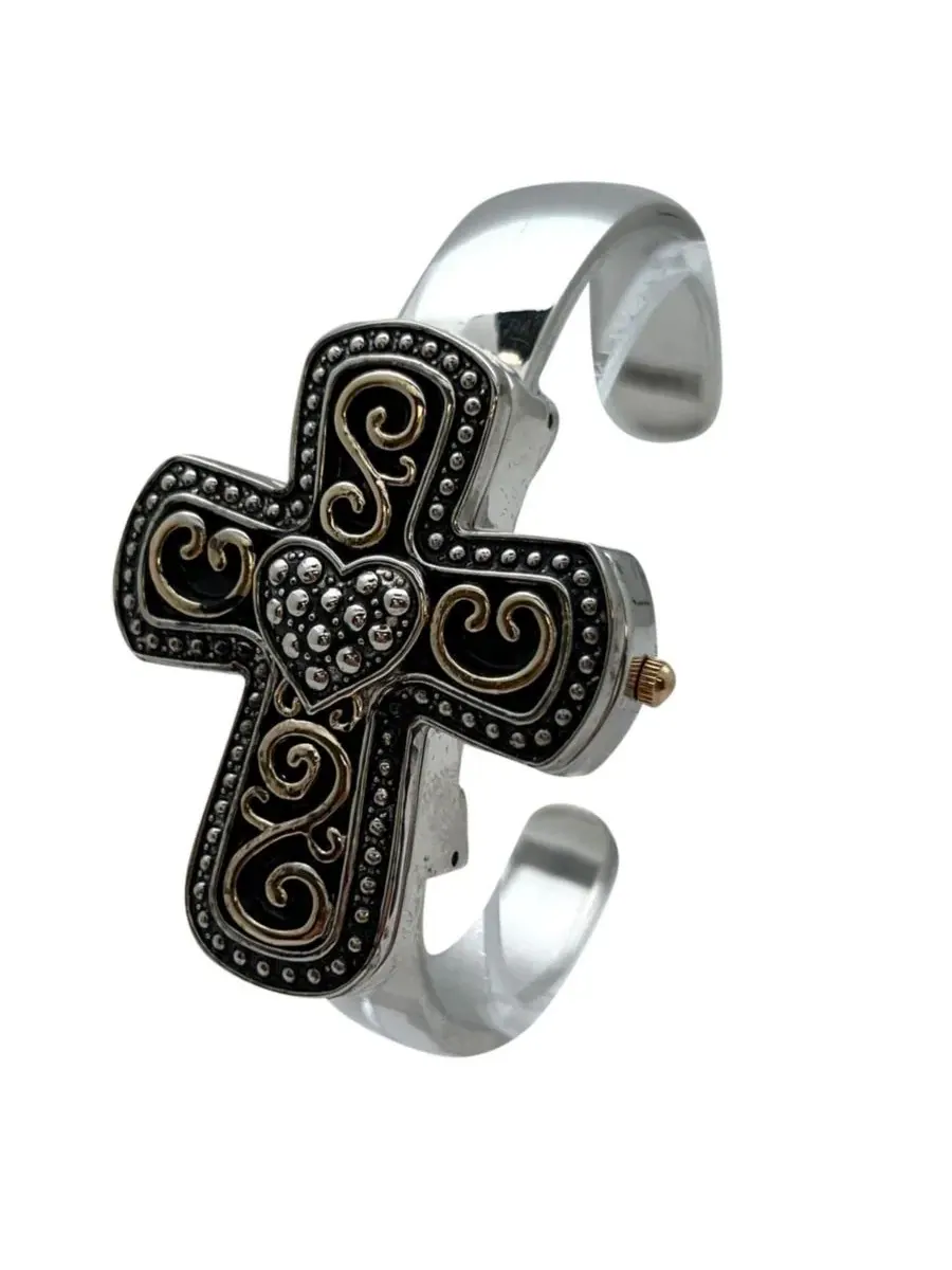 Женские часы-браслет Cross Shape Bangle Olivia Pratt — изображение 4 из 4, оттенок мульти