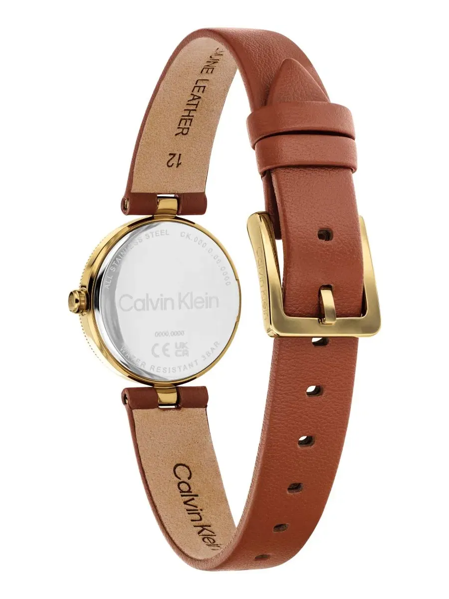 Женские часы Gleam с кожаным ремешком, 24 мм Calvin Klein — изображение 3 из 5, оттенок белый