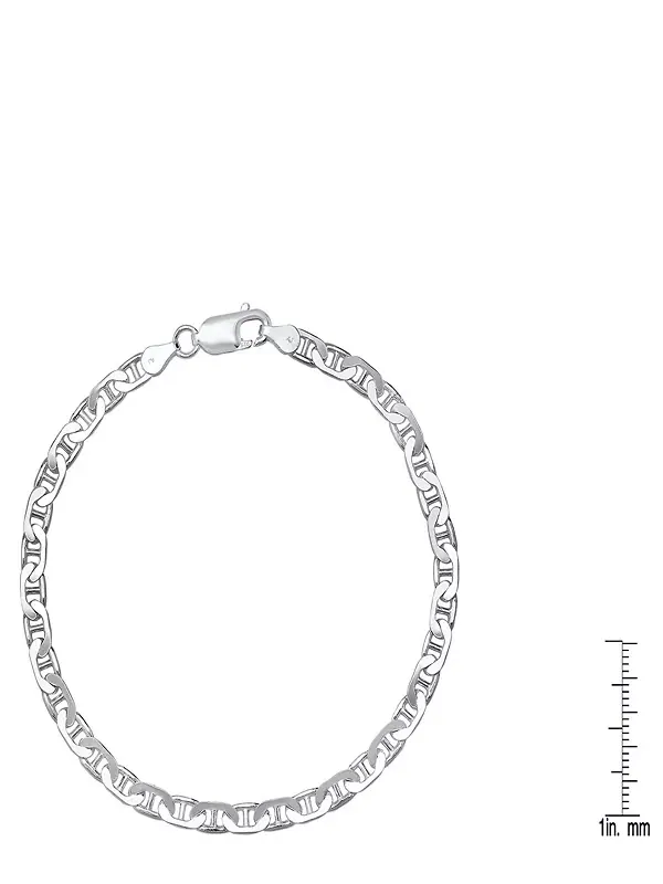 Браслет унисекс Mariner Superflat из стерлингового серебра 120 пробы, 8,5 дюйма Steeltime — изображение 3 из 3