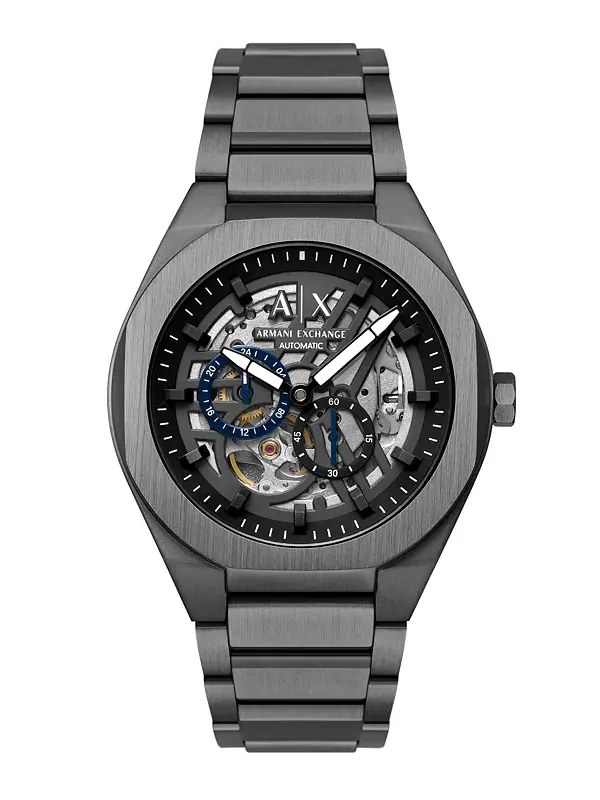 Мужские часы Armani Exchange Sync Automatic из нержавеющей стали с цветным покрытием, 44 мм A|X