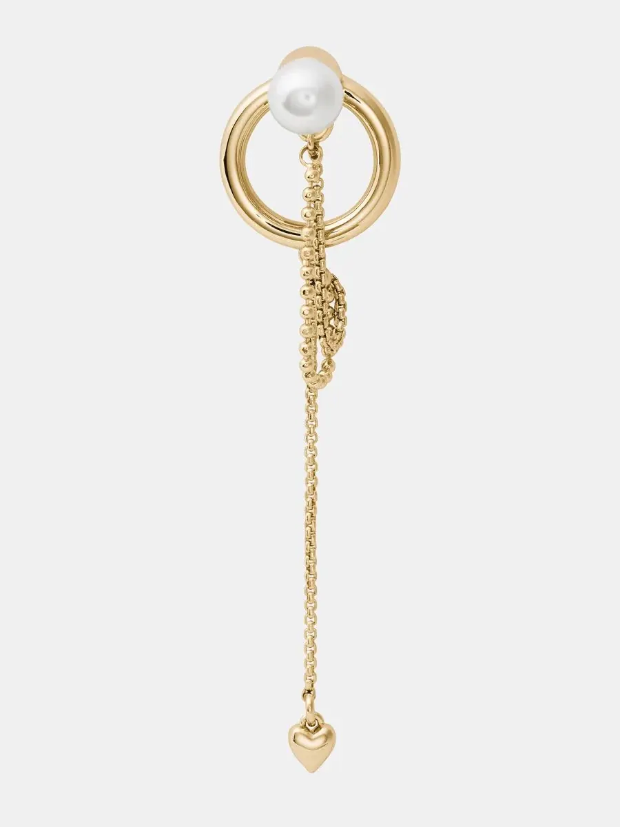 Серьги-подвески Kate Spade New York с жемчугом и фианитами — изображение 2 из 4, оттенок бежевый