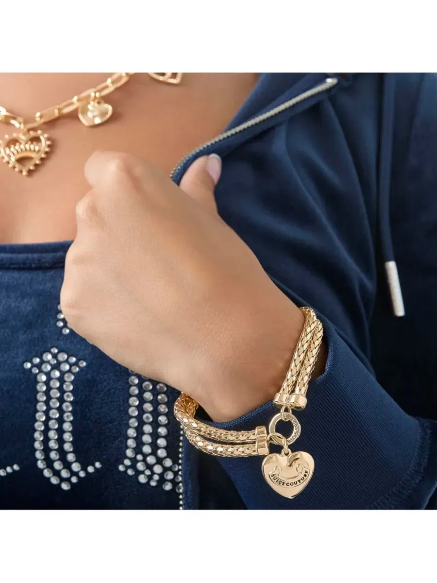 Многослойный браслет в форме сердца - один тон Juicy Couture — изображение 3 из 6, оттенок золотистый/розовый