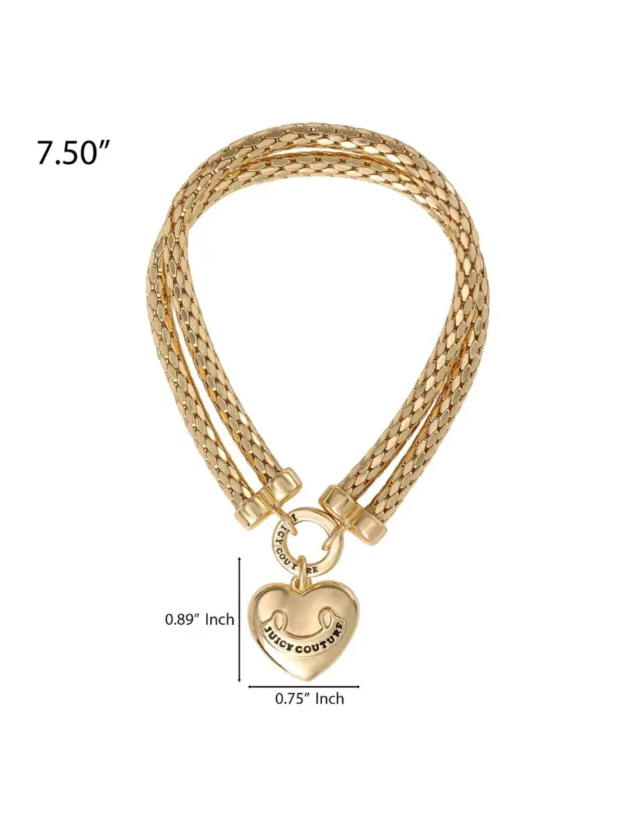 Многослойный браслет в форме сердца - один тон Juicy Couture — изображение 4 из 6, оттенок золотистый/розовый