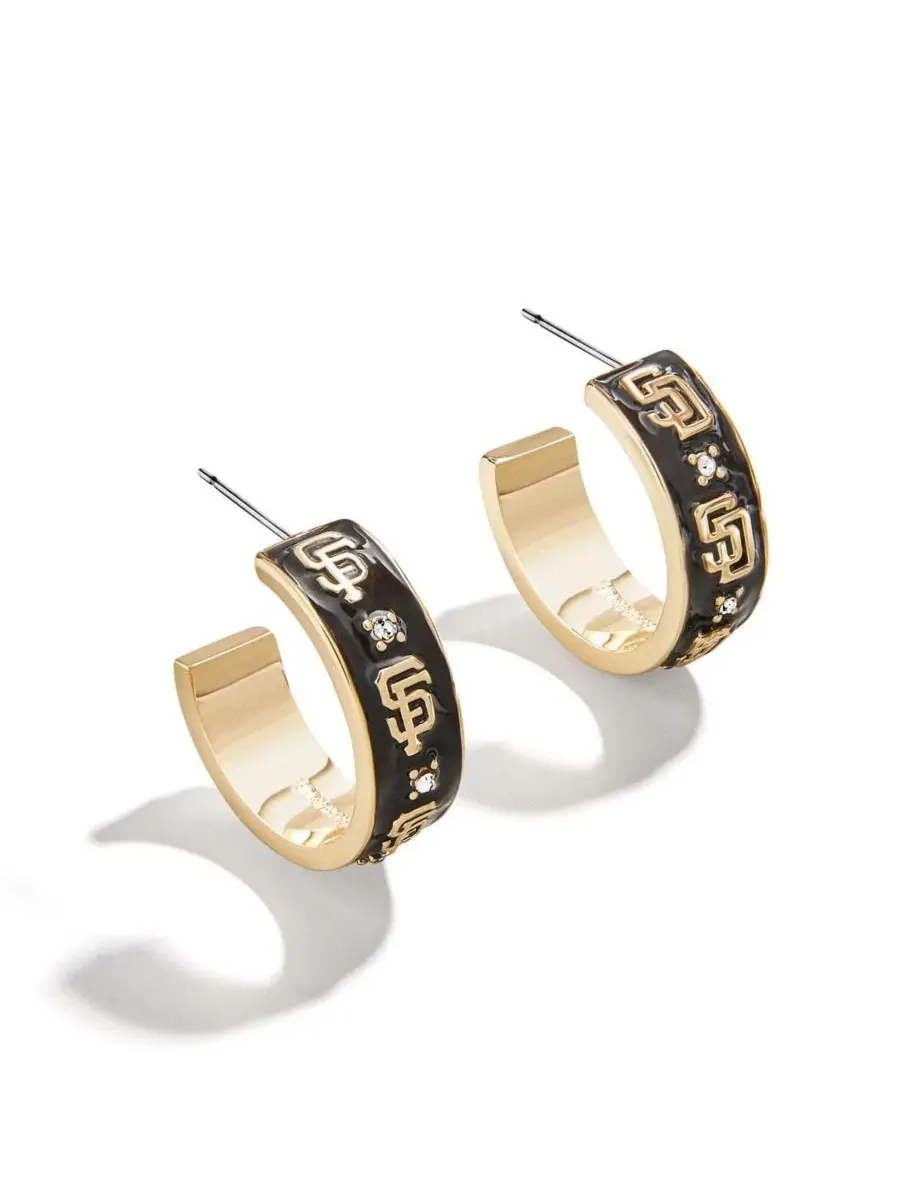 Серьги-кольца Bauble Bar с эмалью в виде логотипа San Francisco Giants Wear By Erin Andrews — изображение 1 из 2