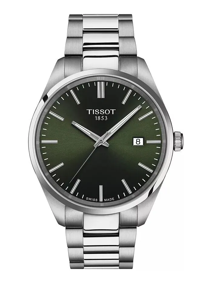 Мужские швейцарские часы PR 100 с браслетом из нержавеющей стали 40 мм Tissot — изображение 1 из 5, оттенок зеленый