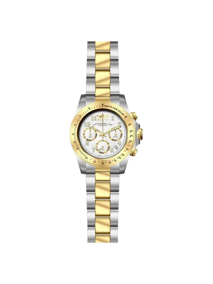 Хронограф Invicta Speedway с белым циферблатом, сталь с золотым покрытием, 39.5 мм — изображение 2 из 3, оттенок золото