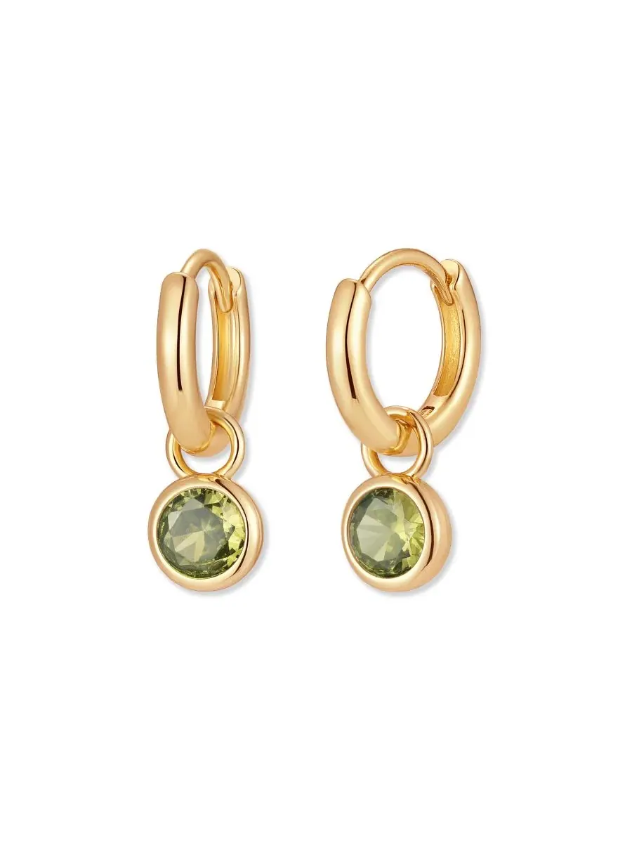 Серьги-гвоздики с подвеской-кольцом Matilda Birthstone, 14k золотое покрытие brook & york, Aug — изображение 1 из 3