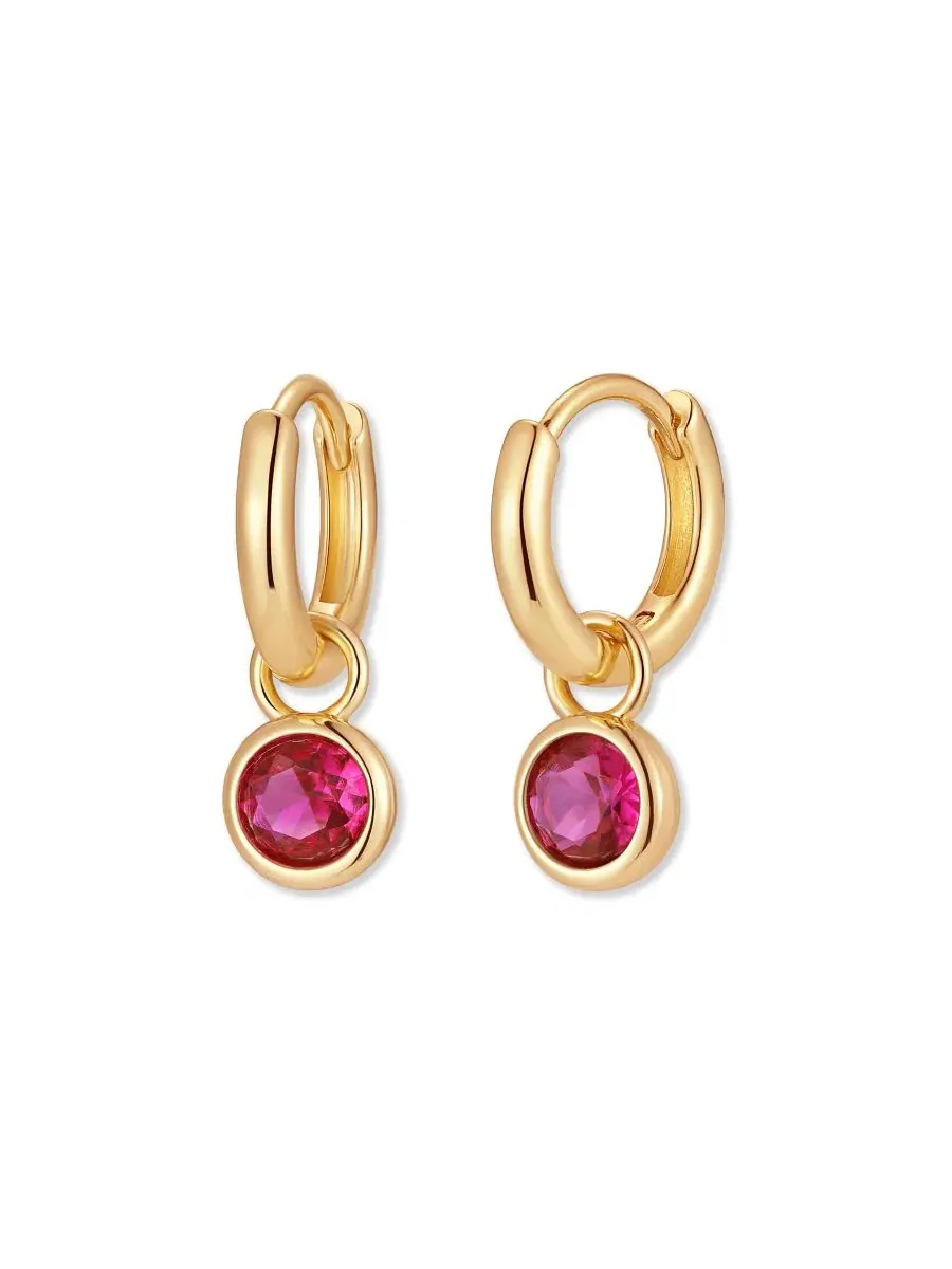 Серьги-кольца Matilda Birthstone с кубическим цирконием brook & york, July — изображение 1 из 3