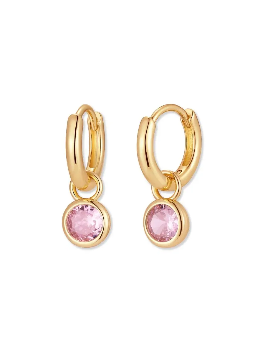 Серьги-пусеты с кристаллом Матильда 14k позолота, Brook & York, Oct — изображение 1 из 3