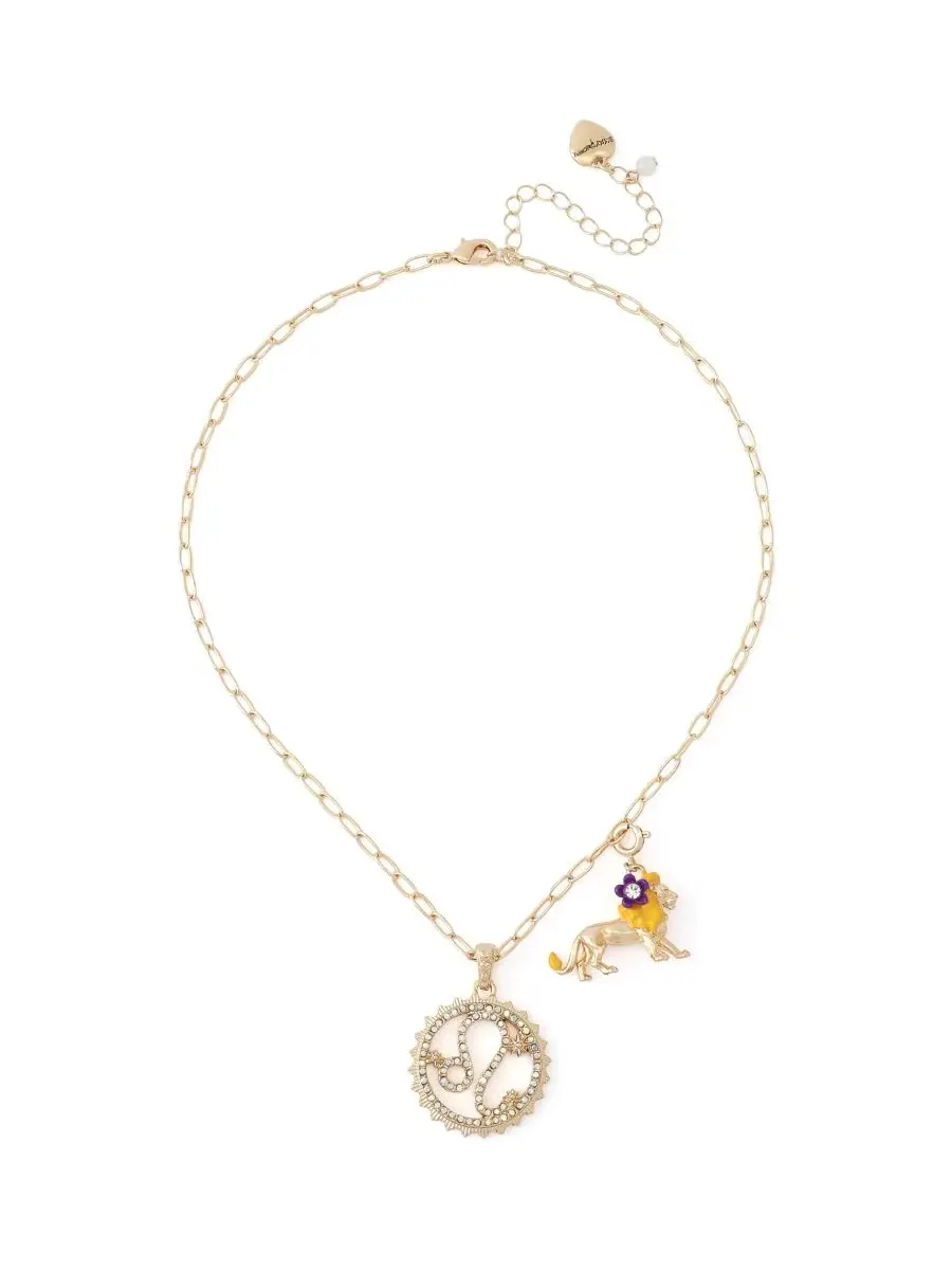 Комплект украшений с подвеской-львом и знаком зодиака Лев Betsey Johnson