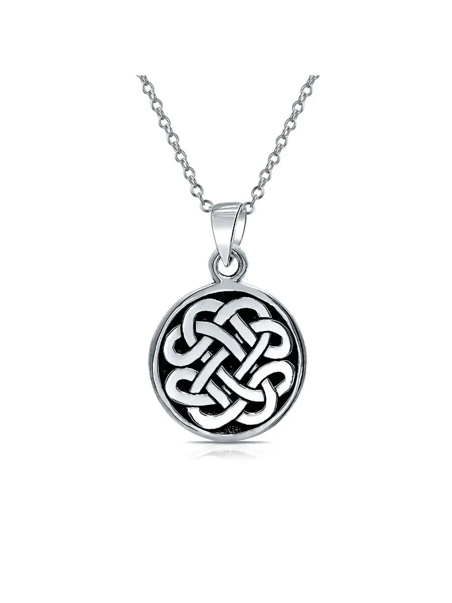 Подвеска-кулон Celtic Love Knot Medallion из стерлингового серебра 925 Bling Jewelry — изображение 1 из 5, оттенок серебряный