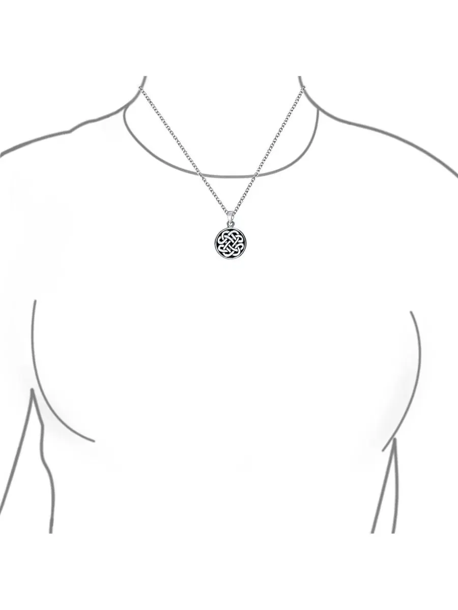 Подвеска-кулон Celtic Love Knot Medallion из стерлингового серебра 925 Bling Jewelry — изображение 4 из 5, оттенок серебряный