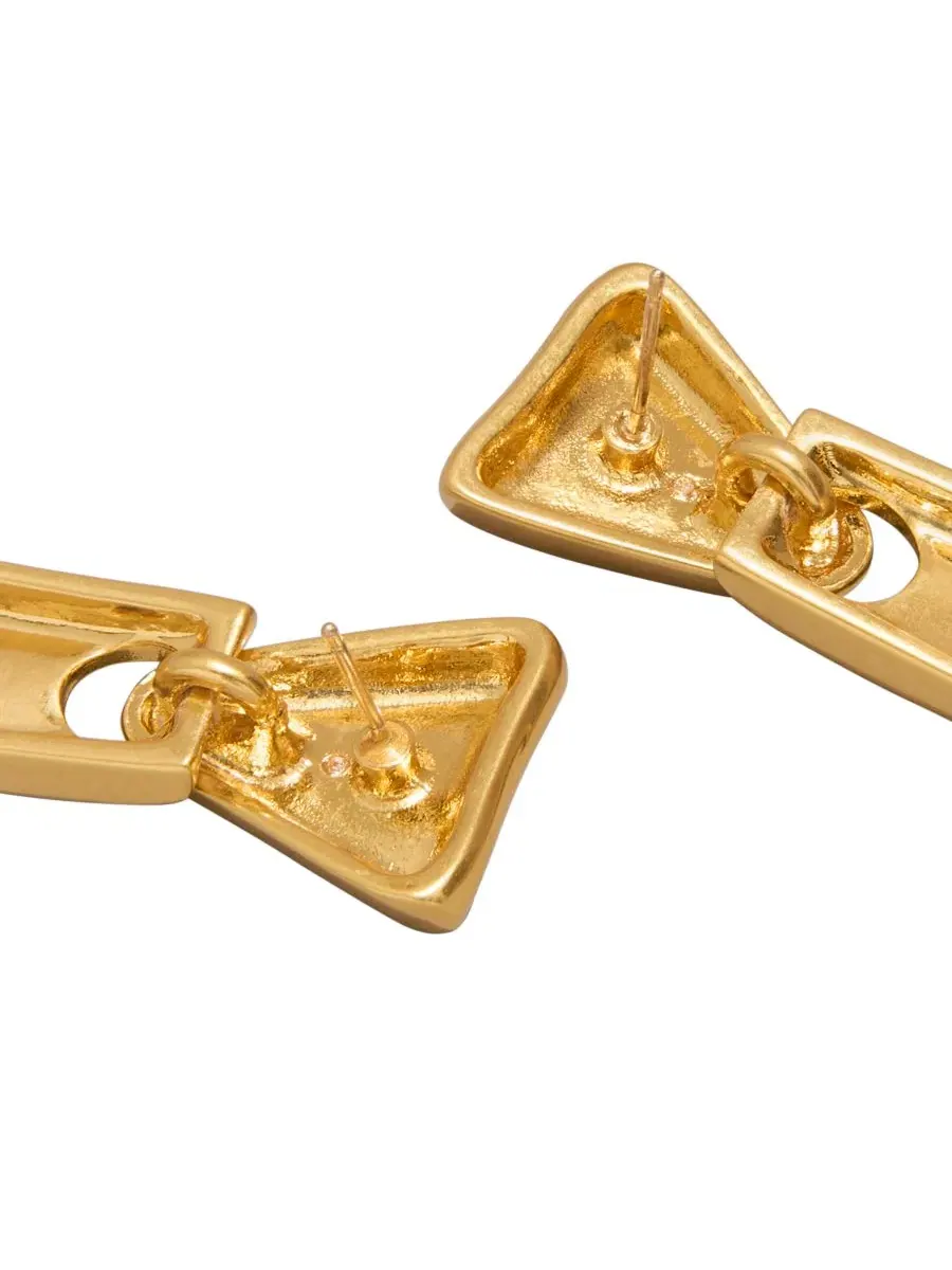 Серьги с линейным дизайном Valley Donna Karan New York — изображение 4 из 5, оттенок золото