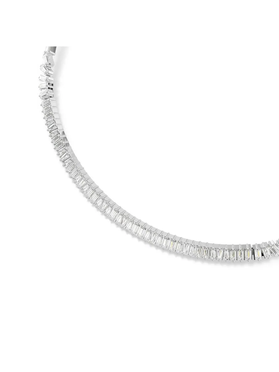 Ожерелье Matrix с родиевым покрытием Swarovski — изображение 4 из 8, оттенок серебристый прозрачный