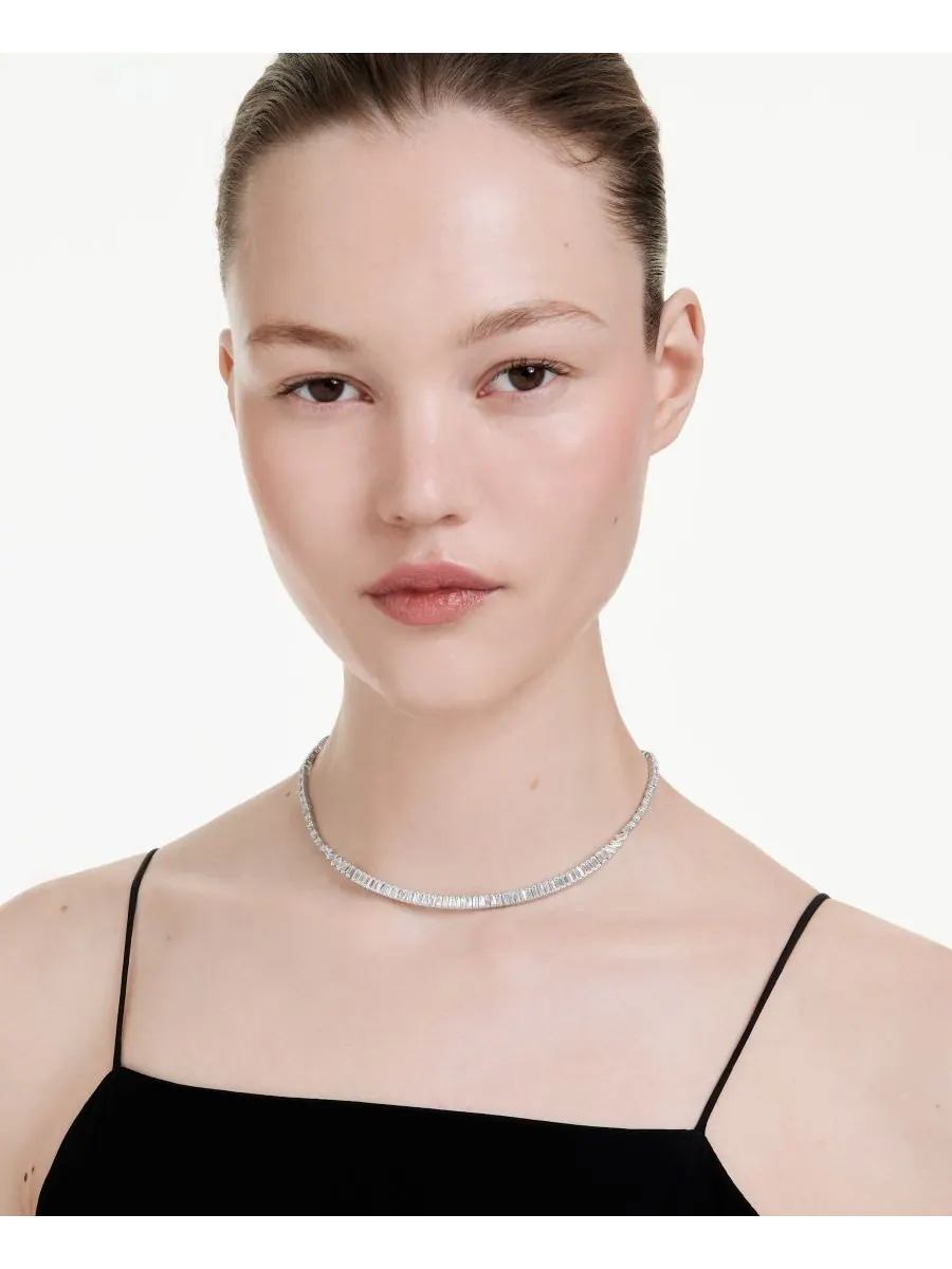 Ожерелье Matrix с родиевым покрытием Swarovski — изображение 7 из 8, оттенок серебристый прозрачный