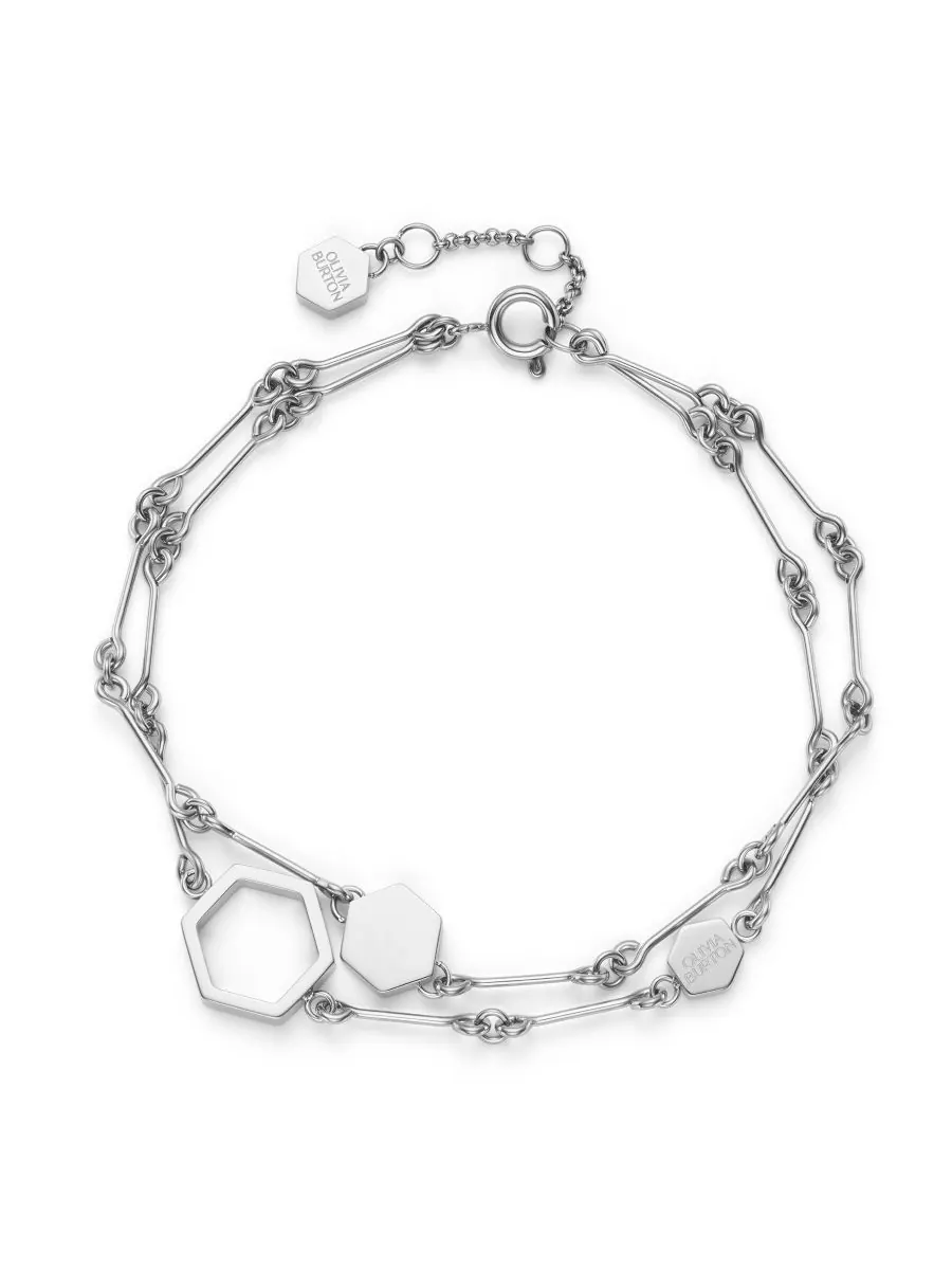 Браслет Honeycomb Classic серебристого цвета Olivia Burton — изображение 1 из 5, оттенок серебряный