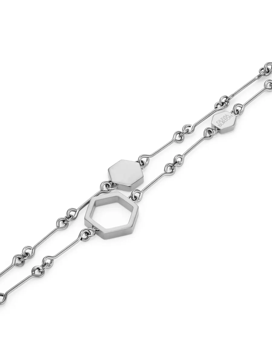 Браслет Honeycomb Classic серебристого цвета Olivia Burton — изображение 3 из 5, оттенок серебряный