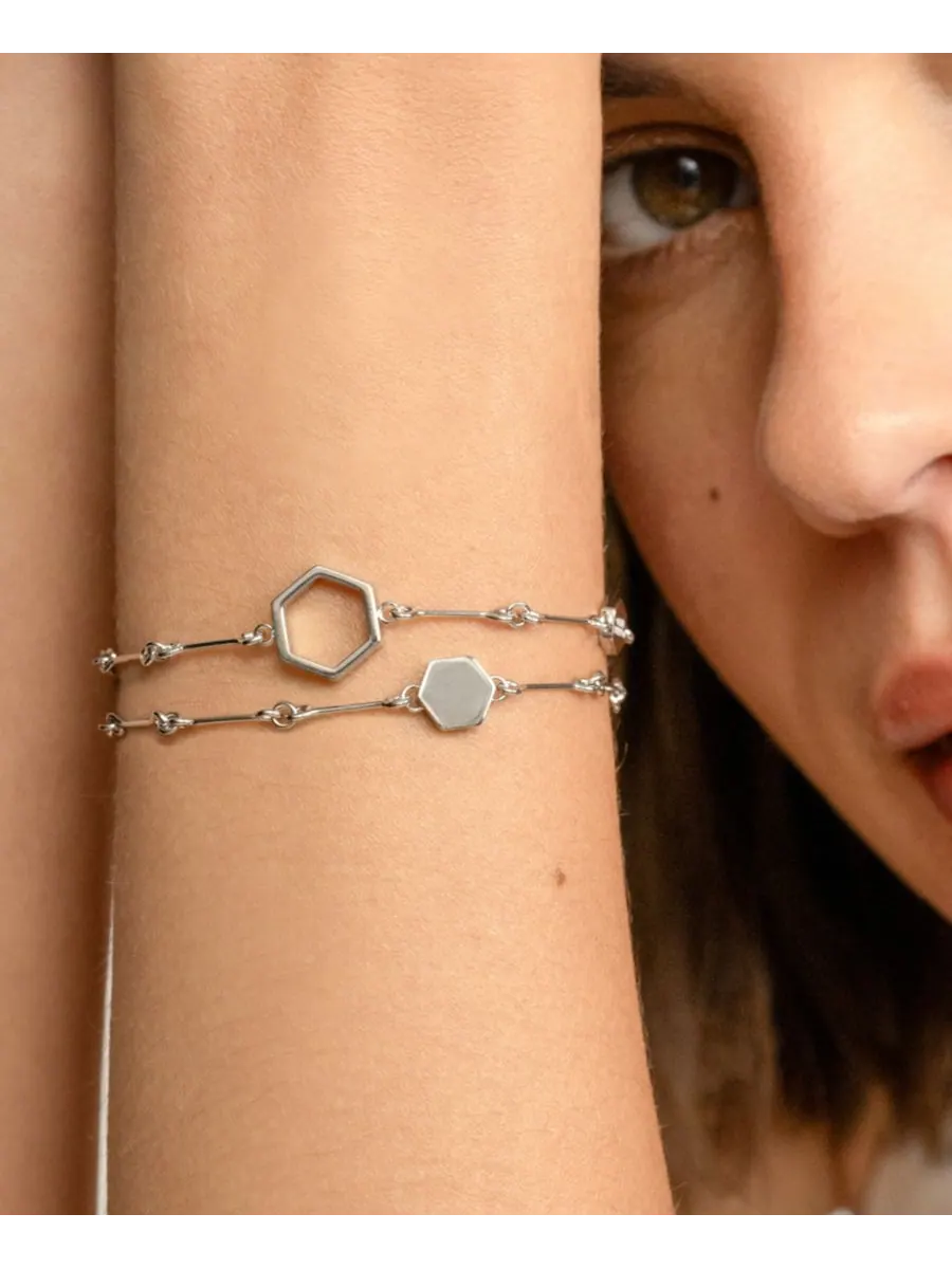 Браслет Honeycomb Classic серебристого цвета Olivia Burton — изображение 4 из 5, оттенок серебряный